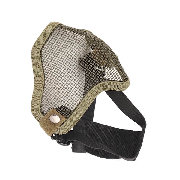 Halv ansiktsmask Skyddande stålmask Sval design 54 till 62 cm Huvudskydd för utomhusaktiviteter Grön