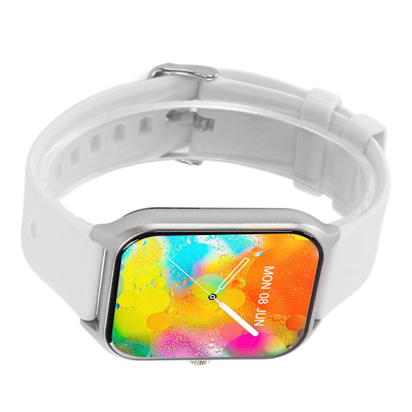 Smartwatch med Blod Syremättnadstest, Samtalsdisplay, IP68 Vattentät, Pekskärm, Stegräknare, Silver