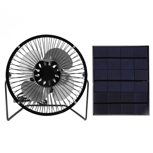 Mini solfjäder 6V 3.5W USB solcellsdriven svart polysilikonmaterial bärbar solpanel fläkt för picknick fiske