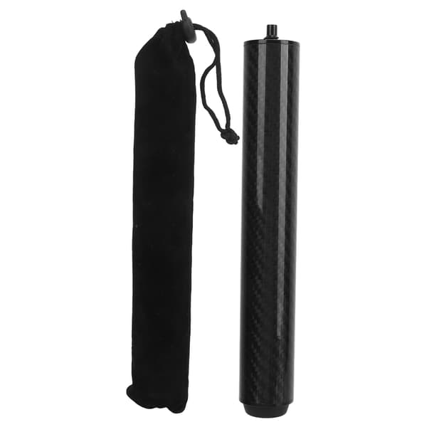 Pool Cue Forlænger Kulfiber Rør Professionel Billardkø Forlænger med Bumper Sort 8 Tommer