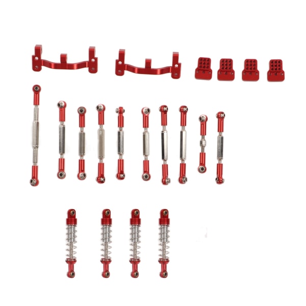 RC Car Upgrade Reservsats Aluminiumlegering Stötdämpare RC Car Pull Rod Kit för WPL C24 C14 C14K C24K RC Car Red