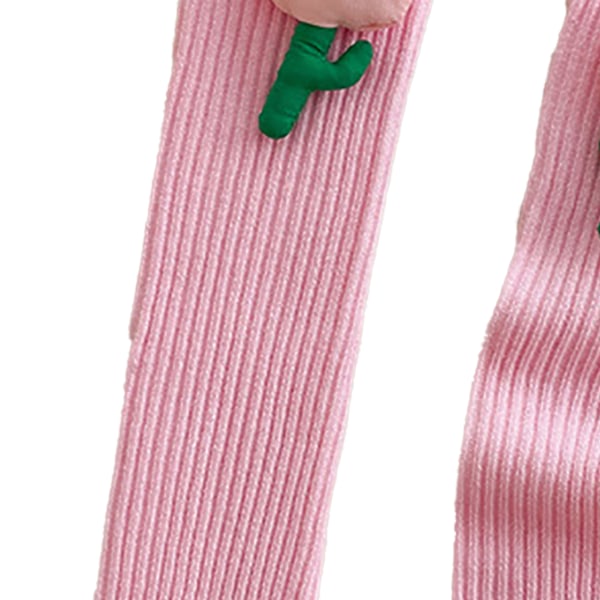 Söta Blommiga Mid-Calf Strumpor för Barn - Andningsbara Bomullsstrumpor i Rosa