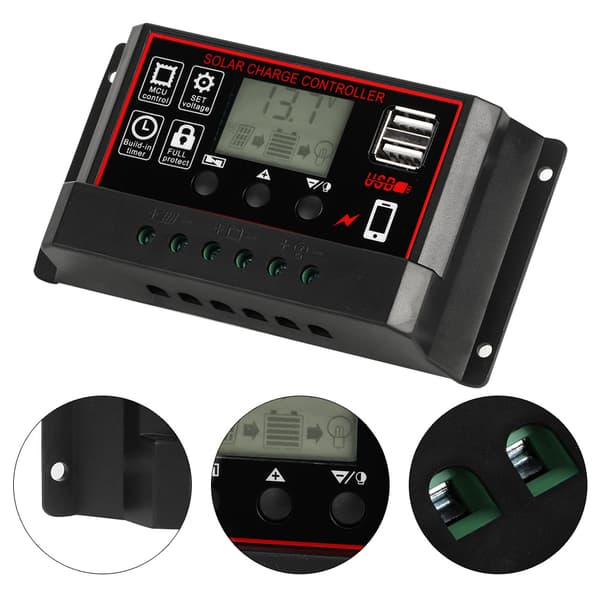 12V 24V 50A Solcelle Oplader Fotovoltaisk Controller USB 5V Output med Digitalt Display