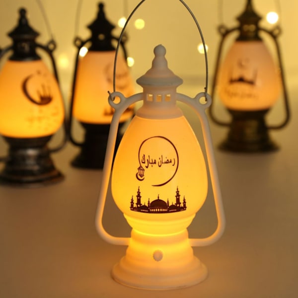 Ramadan-lampe Eid elektronisk stearinlys lysestake vindlampe for hjemmedekorasjon