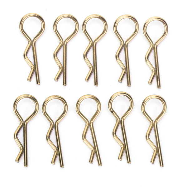 10st RC Car Shell Clip RShape Metal Body Clips Pins för 1/5 1/6 1/8 1/10 RC Car (Guld)