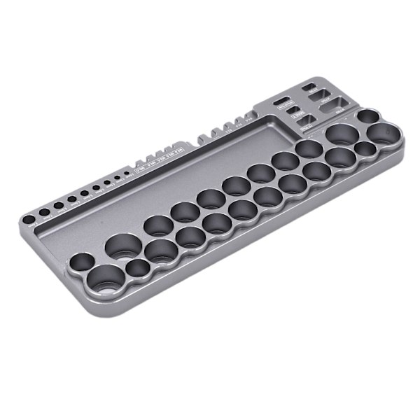 RC Verktygsförvaringsställ Aluminiumlegering RC Skruvmejsel Sax Verktygssats Organizer med Fästhål Grå