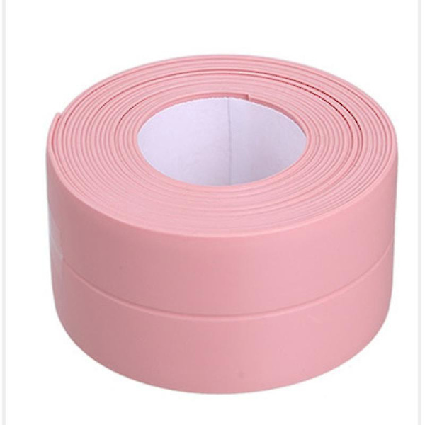 Badrum Kök Vattentät Tätningsremsa Tejp Självhäftande Tätningsmedel Väggsticker 3.2mX2.2cm rosa
