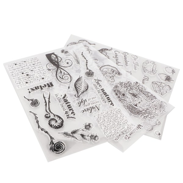 3 stk gjennomsiktig stempel TPR Assorted Styles Hudvennlig Enkel å bruke Klart stempel for kortlaging Scrapbooking