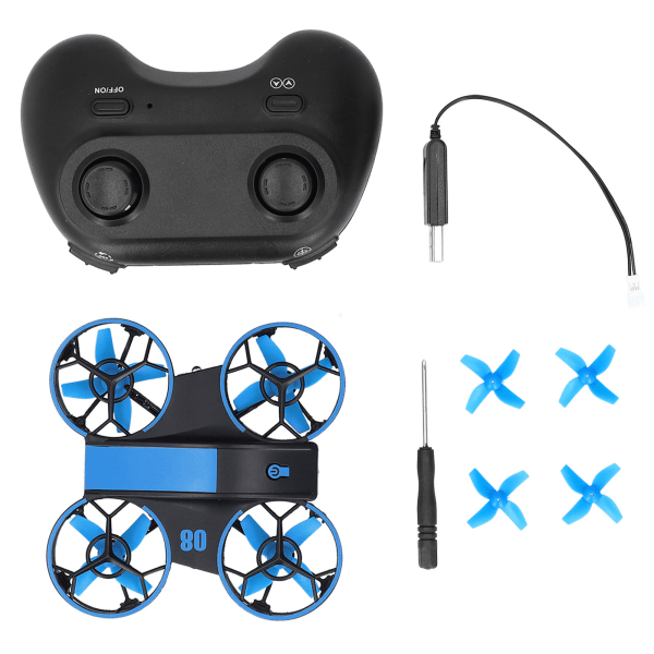 Mini 2.4G Drone Højde Hold 360 graders rotation RC Quadcopter legetøj med fjernbetjening Blå
