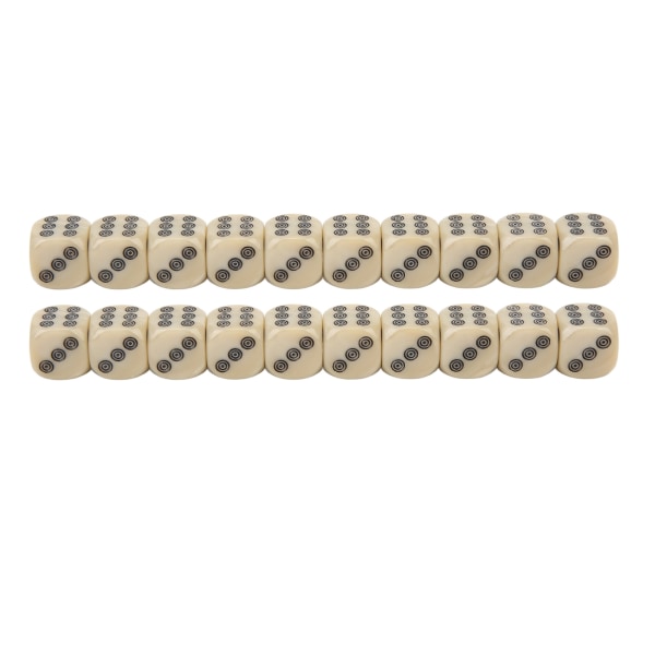 20 st sexsidiga tärningar 16 mm vit pärlkorn cirkel prickar för bord Borad spel Matematikundervisning