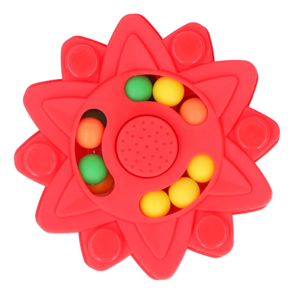 Fingertip Rotating Bean Toy Anxiety Relief Improve Coordination Decompression Beans Puzzle Toy Red