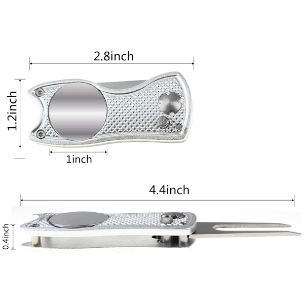 Bärbar Golf Divot Tool Golf Green Reparation Pitch Fork Ball Marker Träningsverktyg