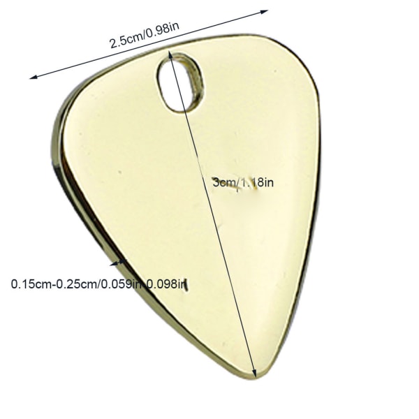 5 stk metallplekter for gitarmusikkinstrumenter tilbehør (gull)