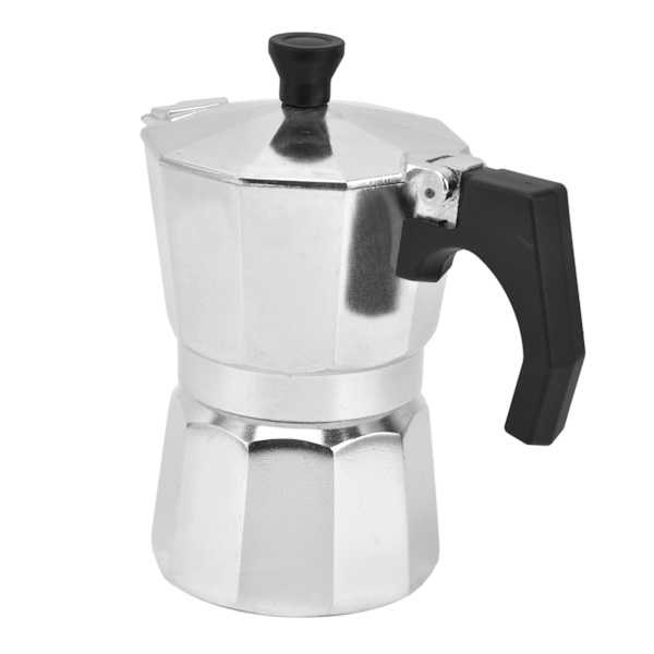 Kaffetillverkare för spishäll, kaffekokare i aluminium, åttakantig form för stark smak, 150 ml