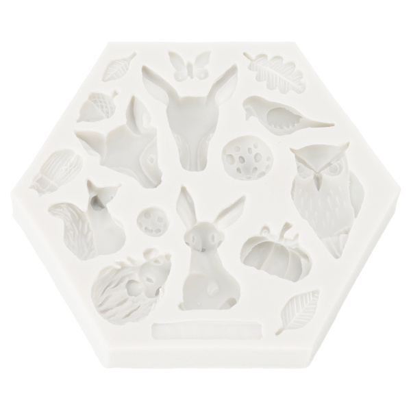 Silikonform söt djurform enkel demoulding flexibel mjuk bakform för DIY tårta fondant choklad 952 grå