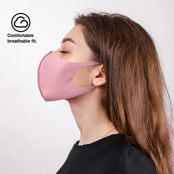 Andningsbara tvättbara mjuka återanvändbara ansiktsmasker med öronöglor, slitstark 5-pack för dagligt offentligt bruk