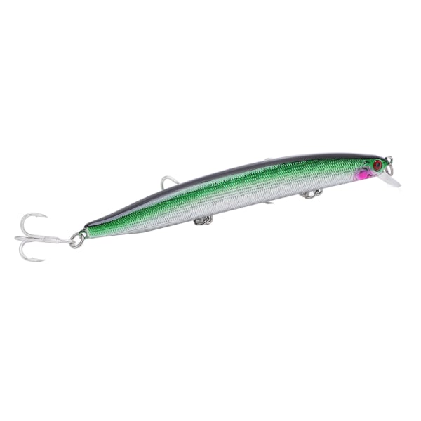 Korroosionesto Minnow Lure 3D Eyes Fishing Hard Bait -kalastusvälineet 3 terävällä väkäselläNo. 2