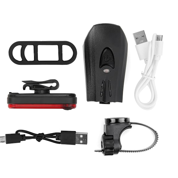 Sykkel Frontlykt Baklyssett USB Oppladbar Sykkel Sykling Foran Bak Varsellys