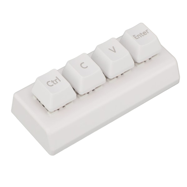 Programmerbart tastatur 4 taster understøtter NKRO Rød kontakt Ctrl C V Enter Mini Mekanisk tastatur til gaming Office Media Hvid