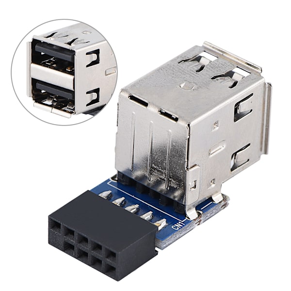 5 kpl USB2.0 emolevyn liitin 9Pin/10Pin Header 2 USB2.0 A -porttisovittimeen (tyyppi A)