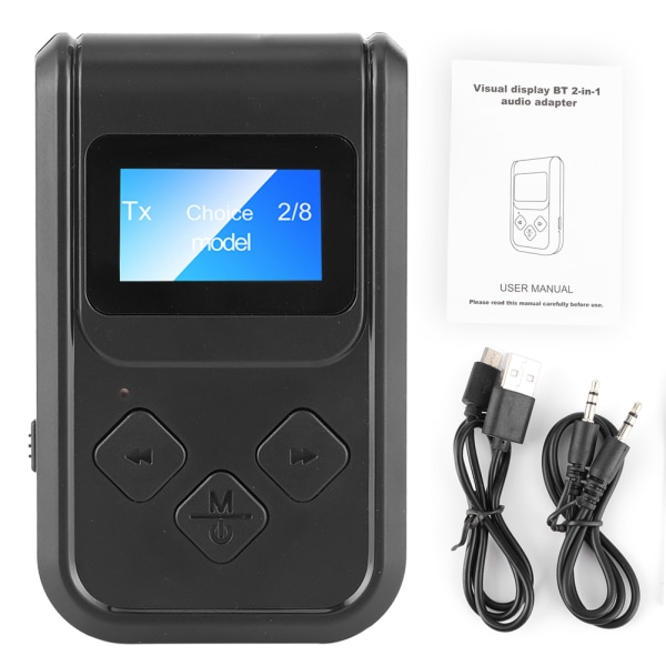 Bluetooth 5.0 lydadapter Stereo trådløs sendermodtager til bil pc-højttaler 3,5 mm