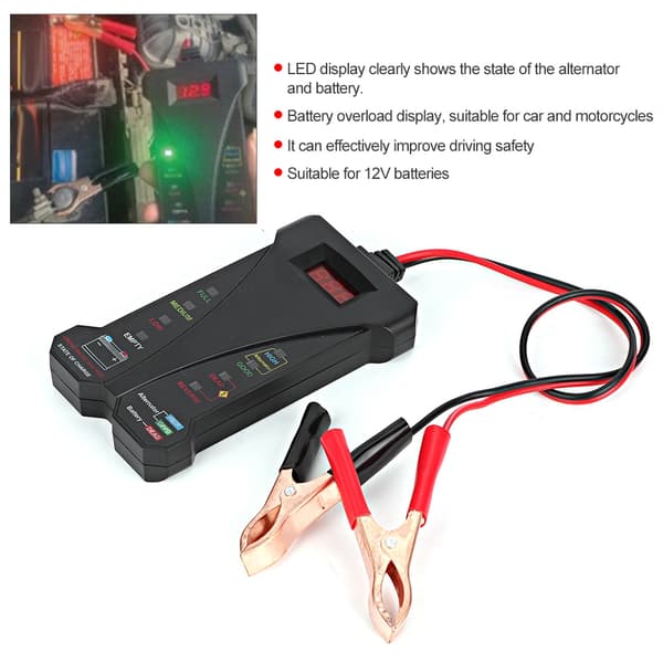 Digitalt Display 12V Bilbatteritester Analysator Diagnoseverktøy