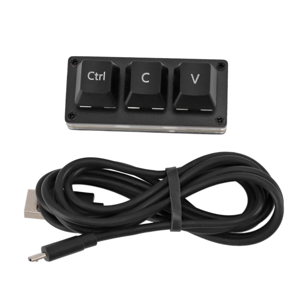 3-tast minitastatur Rød bryter Varmt utskiftbar Fargerik bakgrunnsbelysning DIY tilpasset programmerbar USB enhåndstastatur for jobbspill