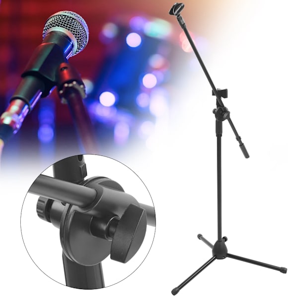 Stativbom mikrofonstativ Multifunktionel justerbar sort metal gulvstativ for ydeevne