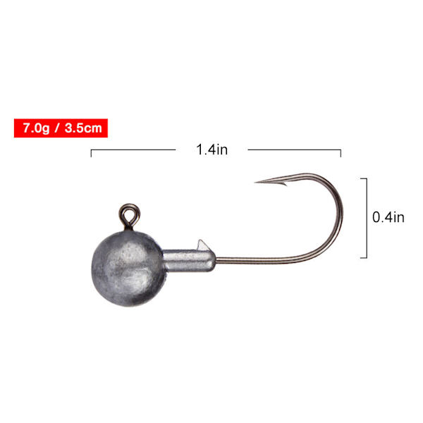 20 STK Fiskekrog Rundhoved Krog Fiskemadkrog Kit