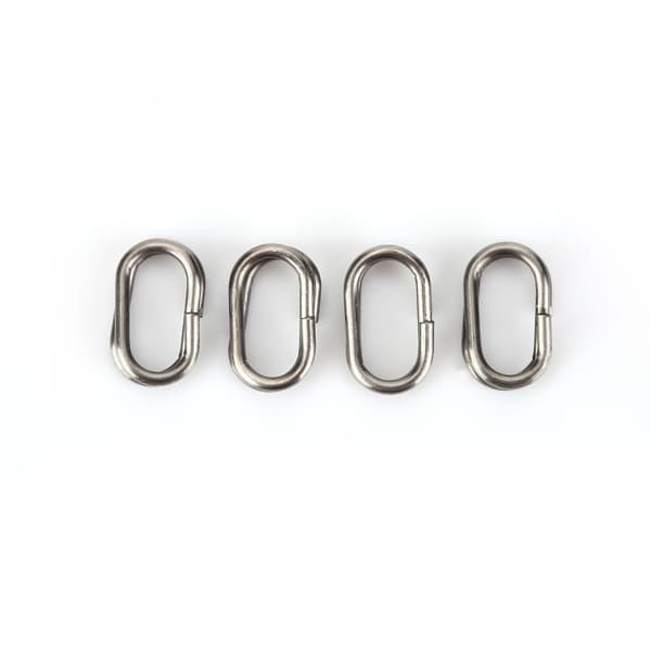 100 stk. ovale splitringe i rustfrit stål, drejelig snap, fiskegrej-stik (6x10 mm)