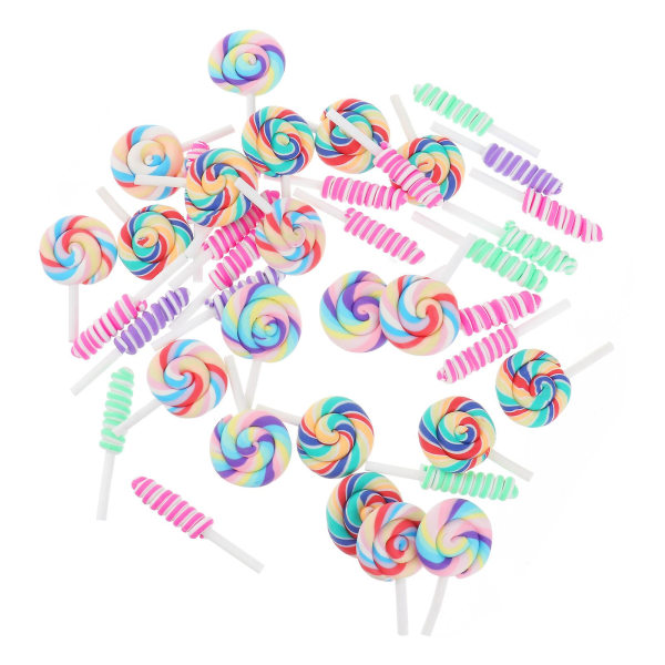 40 stk Lollipop Pendant Charms Nøkkelring Hengende Anheng Smykker Making Anheng