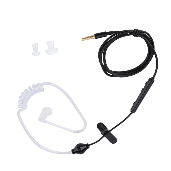In ear-headset Air Tube Säkerhetshörlur med mikrofon för IOS för Android Svart Kabel Vit Tube