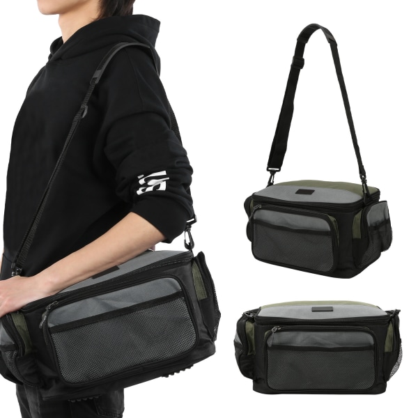Fishing Lure Bag Tackle Reel Carrier Box Single Shoulder Opbevaring Firkantet lomme udendørs tilbehør