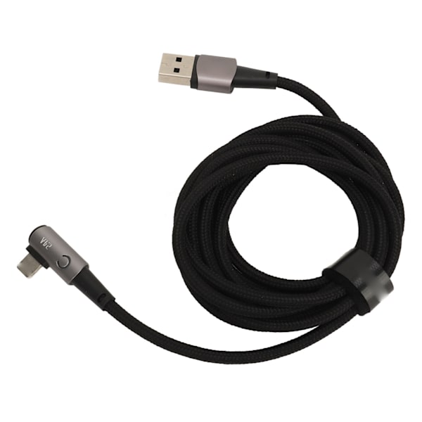 För Iphone laddarsladd 90 grader 6,6 fot Lätt att plugga 2,4A snabbladdningskablar Sladd rätvinklig USB -laddarkabel Grå