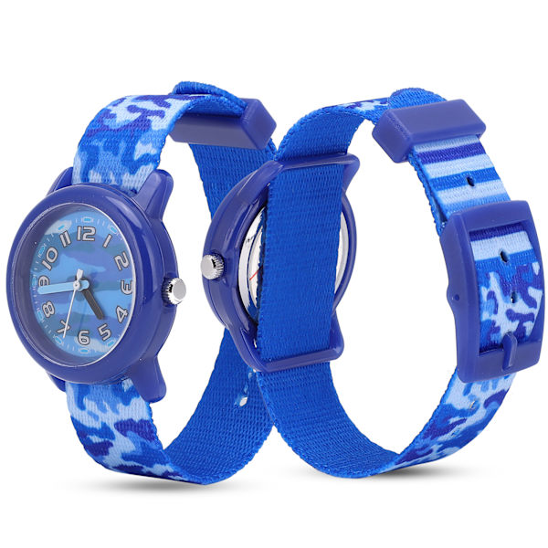Barn Cartoon Quartz Watch Small Time Teach Armbandsur med mjukt polyesterband