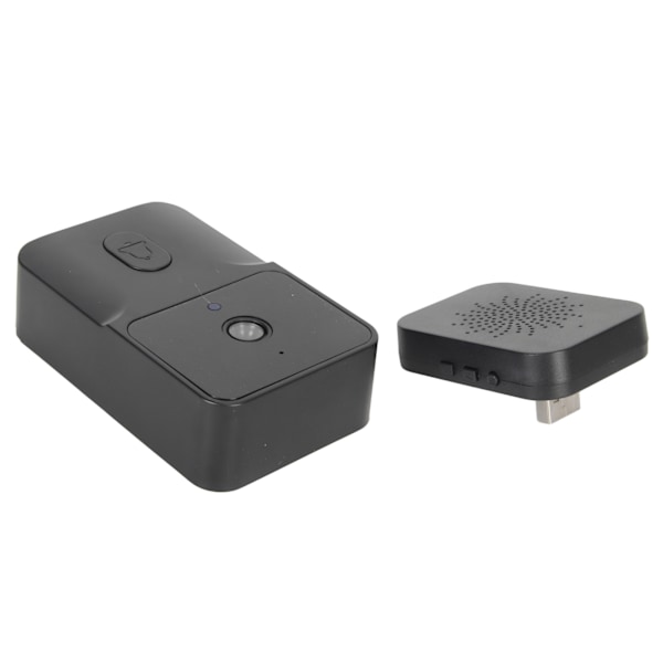 WIFI Videodørklokke HD 1080P IR Nattesyn Fjernbetjening Visuel Intercom Dørklokke til Hjem Sort