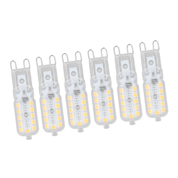 6 stk. G9 LED-pære 5W Transparent Cover 22LED Justerbar G9 Lyse pære til Loftslampe Væglampe Bordlampe Varm Hvid 110-140V