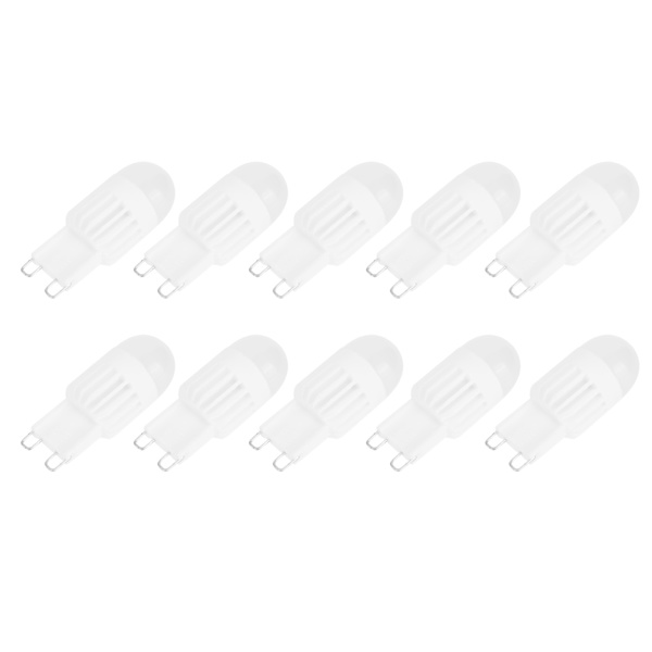 10 stk. 3W G9 BiPin-sokkelpære 5LED-pærer til lysekrone, loftslampe, væglampe 230V