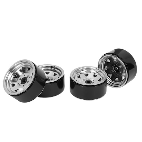 4 stk. 1.9in RC Felger Universell Passform Sterk Støtte 8 Eiker Felgsett for Axial SCX10 II SCX10 III Sølv