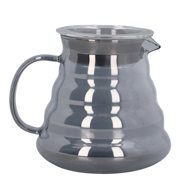 Elektropläterad grå kaffekanna i hög borosilikatglas, handkaffeserveringskanna för hem och butik, 500 ml