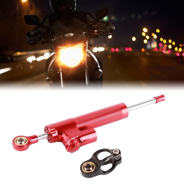 Universal Motorcykel Aluminium Legering Styredæmper Stabilisator Rød