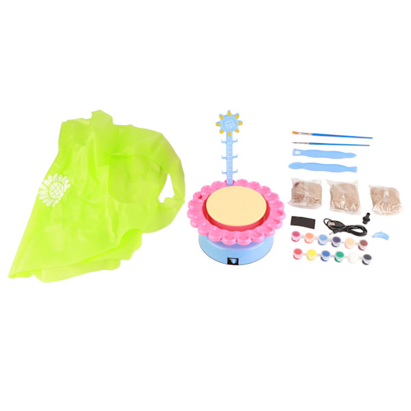Keramikkit för barn DIY Rik färg Pedagogisk pysselverksamhet Lera modellering Lufttorkande keramikmaskin Rosa Blå
