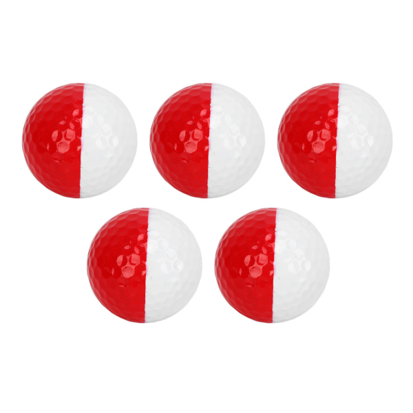 5 stk Golf Sports Treningsballer 2 Farge Golf Putting Practice Ball Sett Dobbeltlags Golf Gaveball til Home Hotel Rød og Hvit