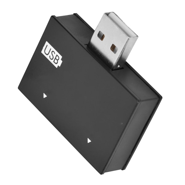 Keskitin USB2.0 uros-2-porttinen USB kaksoislaturin jakaja-adapterimuunnin keskitin (musta)