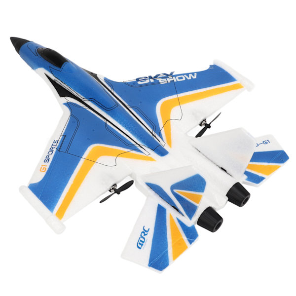 RC Glider Flygplan Lättvikts Flexibel Fjärrstyrd Flygplan med LED-Ljus för Barn Blå 2 Batterier