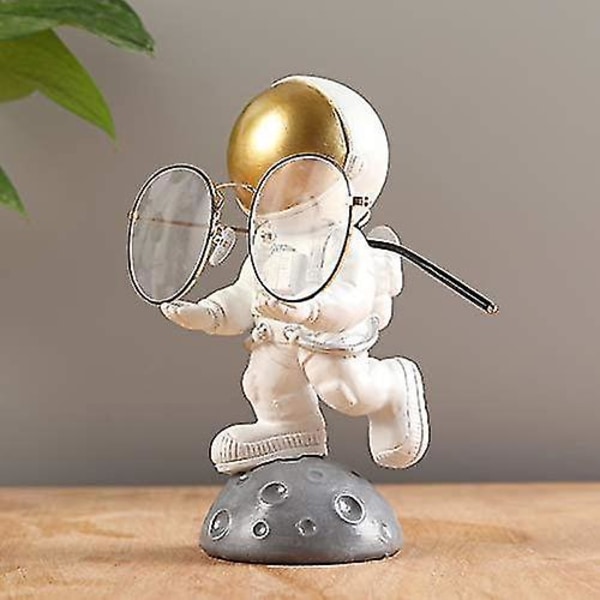 Astronaut Resin kynä ja silmälasipidike - Luova avaruusaiheinen taideteline sisustus