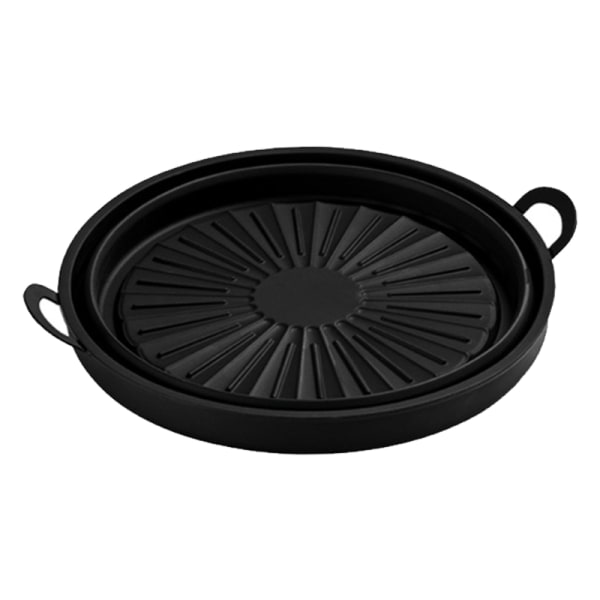 Taitettava 8,5 tuuman friteeraussilikonivuoka, elintarvikelaatuinen, korkean lämpötilan kestävä, pyöreä friteeraussilikonipata, 8,5 tuumaa, musta