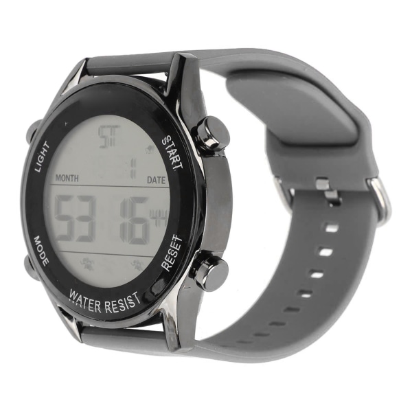 Digitalt Chronograph Klokke WR50M Vanntett Lysende Stor Skjerm Utendørs Sportsklokke for Menn Grå