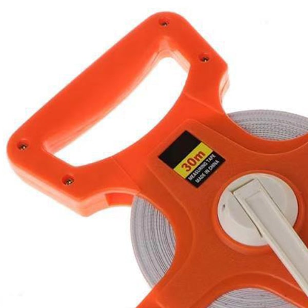 Handvev måttband med spik Bärbar plast ram Fiber mätband 12,5 mm bredd 30 meter