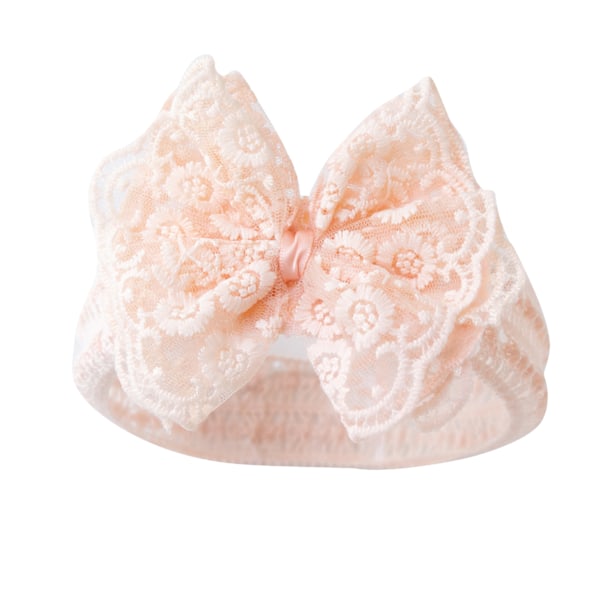 Baby Lace Hårbånd - Behageligt, Åndbart, Blødt, Hudvenligt, Genanvendeligt Spædbarns Hårbånd til Piger fra 0 til 24 Måneder - Orange & Pink